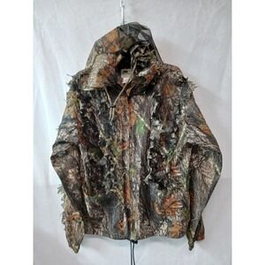 Vintage Underbrush Mossy Oak‎ Break Up Camo Ghillie Hoodie 3-D Leaf Men S/M